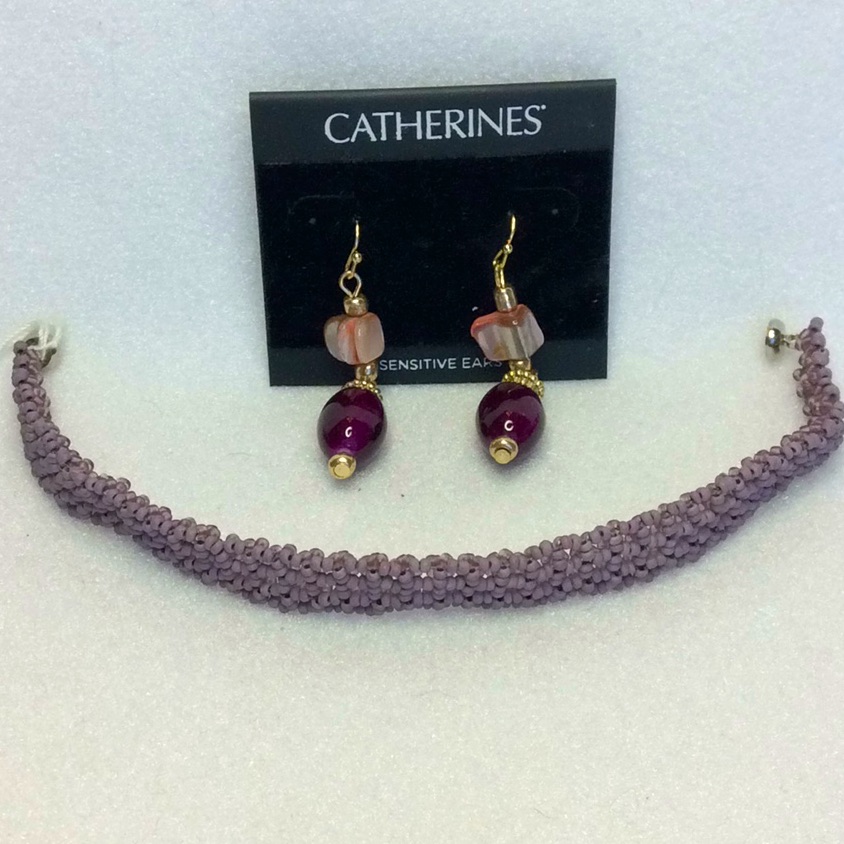 Final Sale Price Catherine’s Earrings & Handmade Lavender Bracelet
